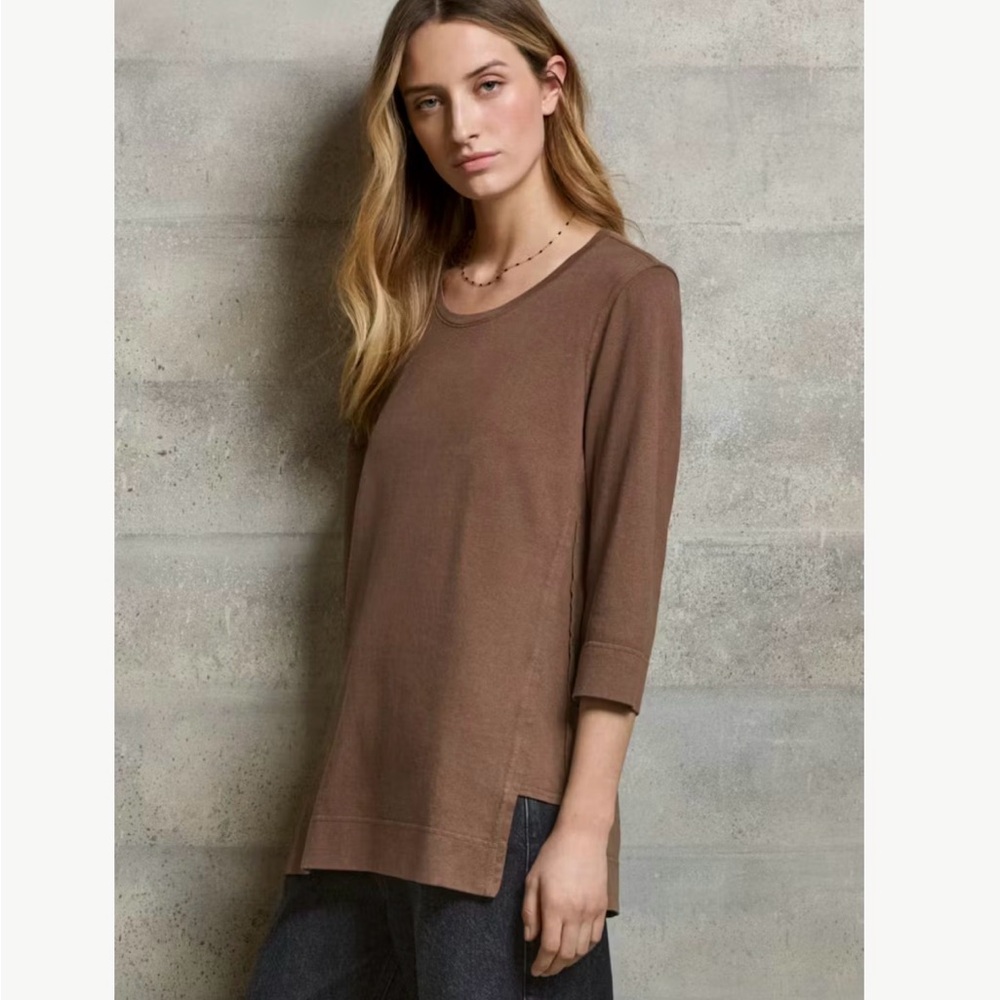 Poetry Jersey Tunic Hemp & Organic Cotton Toffee Brown Size US10